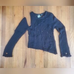 The Ragged Priest Asymmetrical Distressed Sweater